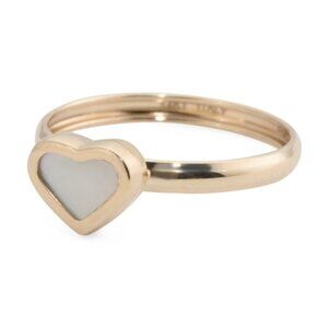MIA FIORE  Italy 14kt Gold Mother Of Pearl Heart Ring